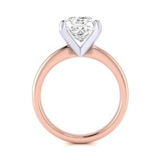 2 1/2ct Princess Cut Diamond Solitaire Engagement Ring In 14K Rose Gold