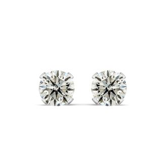 Nearly 1/2ct Diamond Stud Earrings in 14k White Gold Mountings. Really Incredible Price!