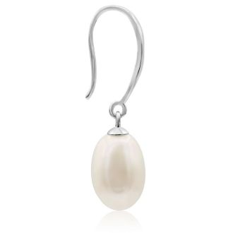 Freshwater Cultured Pearl Drop Earrings In Sterling Silver
