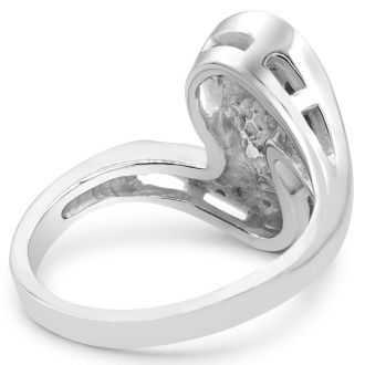 Round Freshwater Cultured Pearl and 1/5ct Diamond Ring In 14 Karat White Gold