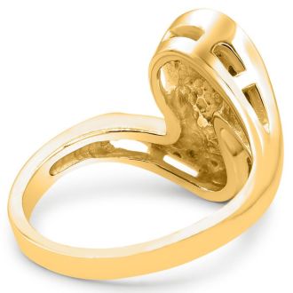 Round Freshwater Cultured Pearl and 1/5ct Diamond Ring In 14 Karat Yellow Gold