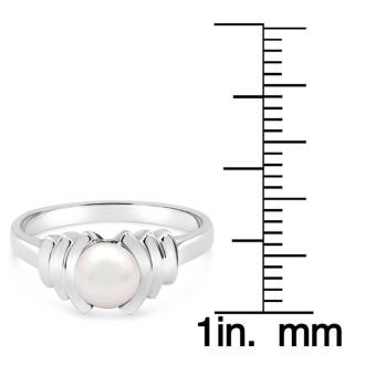 Round Freshwater Cultured Pearl Ring In 14 Karat White Gold