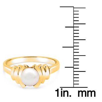 Round Freshwater Cultured Pearl Ring In 14 Karat Yellow Gold