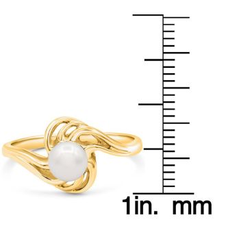 Round Freshwater Cultured Pearl Ring In 14 Karat Yellow Gold