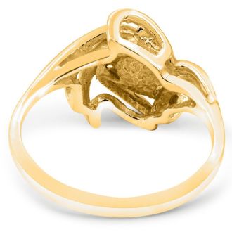 Round Freshwater Cultured Pearl and Diamond Accent Ring In 14 Karat Yellow Gold