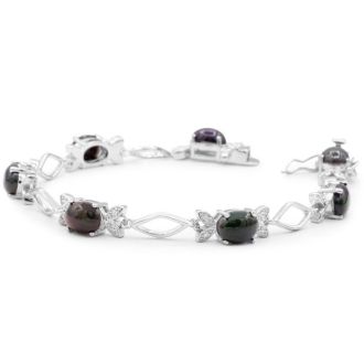 5-1/2 Carat Black Opal Bracelet.  Black Opals Are Oh-So-Rare and So Beautiful!  Grab This Deal!