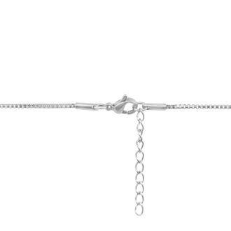 Ladies Floating Heart Necklace In Stainless Steel, 16 Inches
