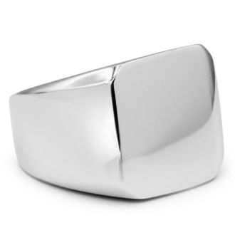 Mens Stainless Steel Square Signet Ring, With Free Custom Engraving