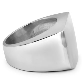 Mens Stainless Steel Square Signet Ring, With Free Custom Engraving