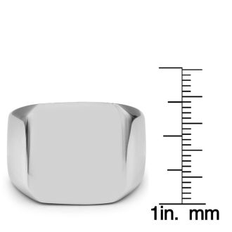 Mens Stainless Steel Square Signet Ring, With Free Custom Engraving