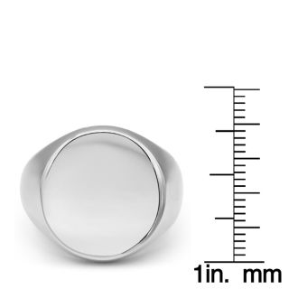 Mens Stainless Steel Circle Signet Ring,