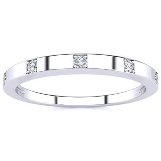.05ct Five Diamond Wedding Band In 10K White Gold