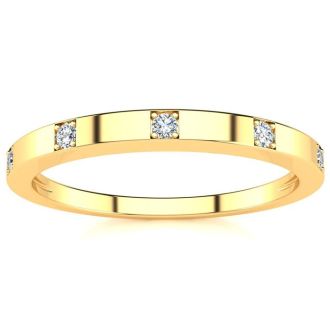 .05ct Five Diamond Wedding Band In 10K Yellow Gold