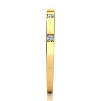 .05ct Five Diamond Wedding Band In 10K Yellow Gold
