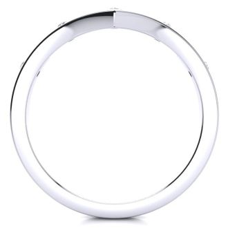 .05ct Five Diamond Bezel Set Wedding Band In 10K White Gold