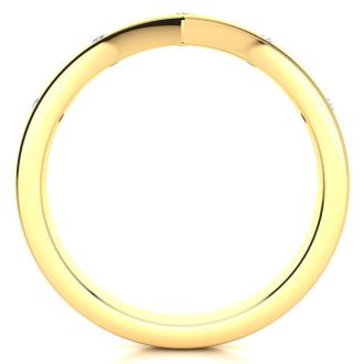 .05ct Five Diamond Bezel Set Wedding Band In 10K Yellow Gold