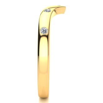 .05ct Five Diamond Bezel Set Wedding Band In 10K Yellow Gold