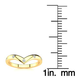 .05ct Five Diamond Bezel Set Wedding Band In 10K Yellow Gold