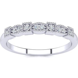 .05ct Ten Diamond Wedding Band In 10K White Gold