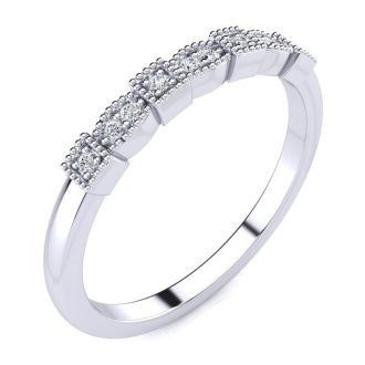 .05ct Ten Diamond Wedding Band In 10K White Gold