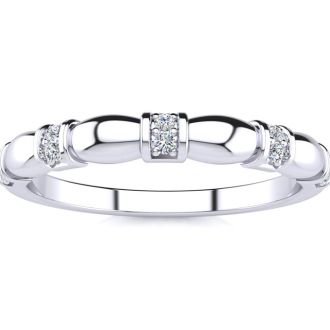 .05ct Ten Diamond Wedding Band In 10K White Gold
