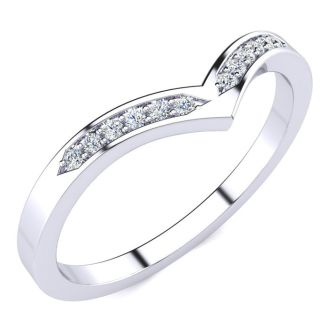 .06ct Diamond Wedding Band In 10K White Gold