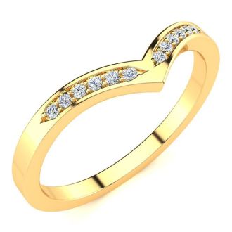 .06ct Diamond Wedding Band In 10K Yellow Gold