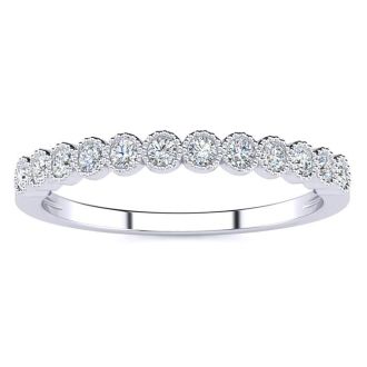 1/3ct Diamond Wedding Band In 10K White Gold