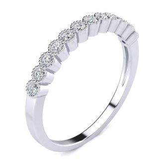 1/3ct Diamond Wedding Band In 10K White Gold