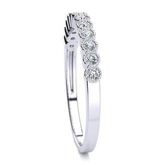 1/3ct Diamond Wedding Band In 10K White Gold