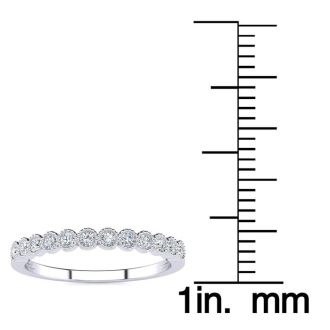 1/3ct Diamond Wedding Band In 10K White Gold