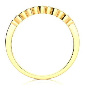 1/5ct Diamond Bezel Set Wedding Band In 10K Yellow Gold
