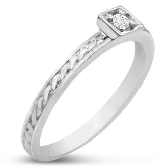 Diamond Solitaire Promise Ring In White Gold