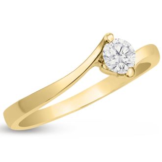 Diamond Solitaire Promise Ring In Yellow Gold