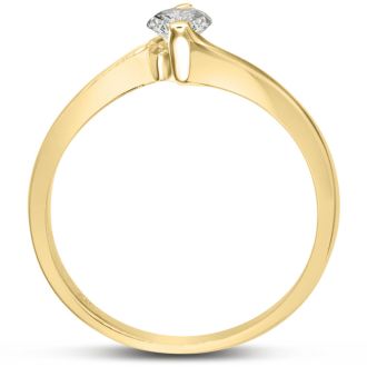 Diamond Solitaire Promise Ring In Yellow Gold