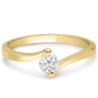 Diamond Solitaire Promise Ring In Yellow Gold