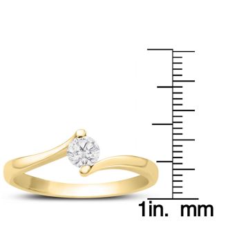 Diamond Solitaire Promise Ring In Yellow Gold
