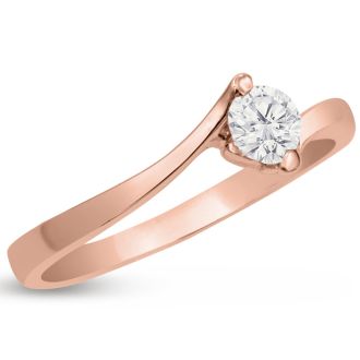 Diamond Solitaire Promise Ring In Rose Gold