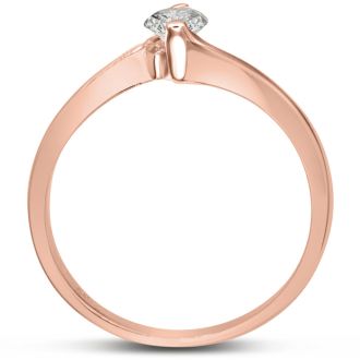 Diamond Solitaire Promise Ring In Rose Gold