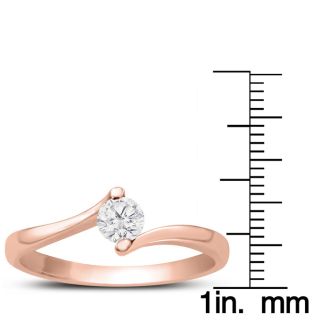 Diamond Solitaire Promise Ring In Rose Gold