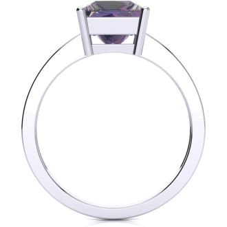 1-7/8 Carat Square Shape Mystic Topaz Ring With Diamonds In 14 Karat White Gold