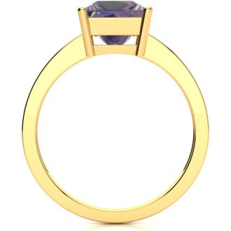 1-7/8 Carat Square Shape Mystic Topaz Ring With Diamonds In 14 Karat Yellow Gold