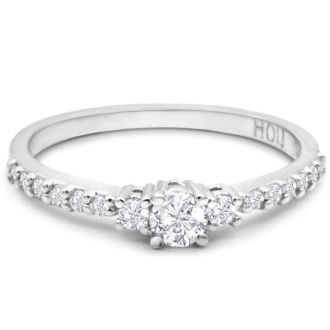 Three Diamond Plus Promise Ring In White Gold