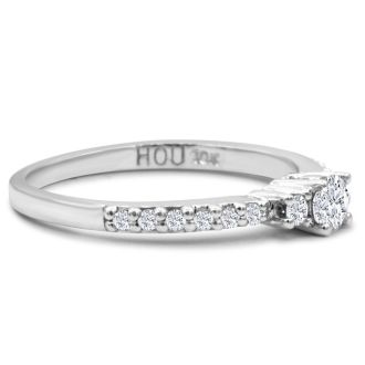 Three Diamond Plus Promise Ring In White Gold