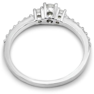 Three Diamond Plus Promise Ring In White Gold