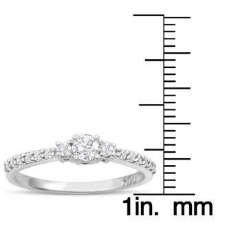 Three Diamond Plus Promise Ring In White Gold