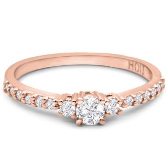 Three Diamond Plus Promise Ring In Rose Gold