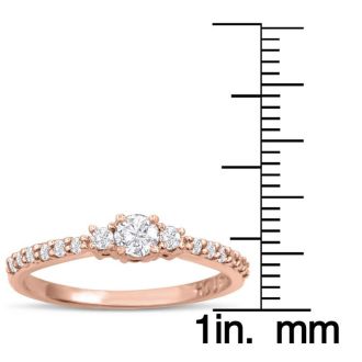 Three Diamond Plus Promise Ring In Rose Gold