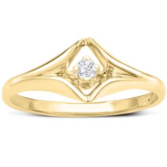 Diamond Solitaire Promise Ring In Yellow Gold