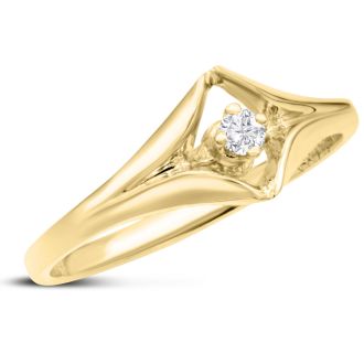 Diamond Solitaire Promise Ring In Yellow Gold